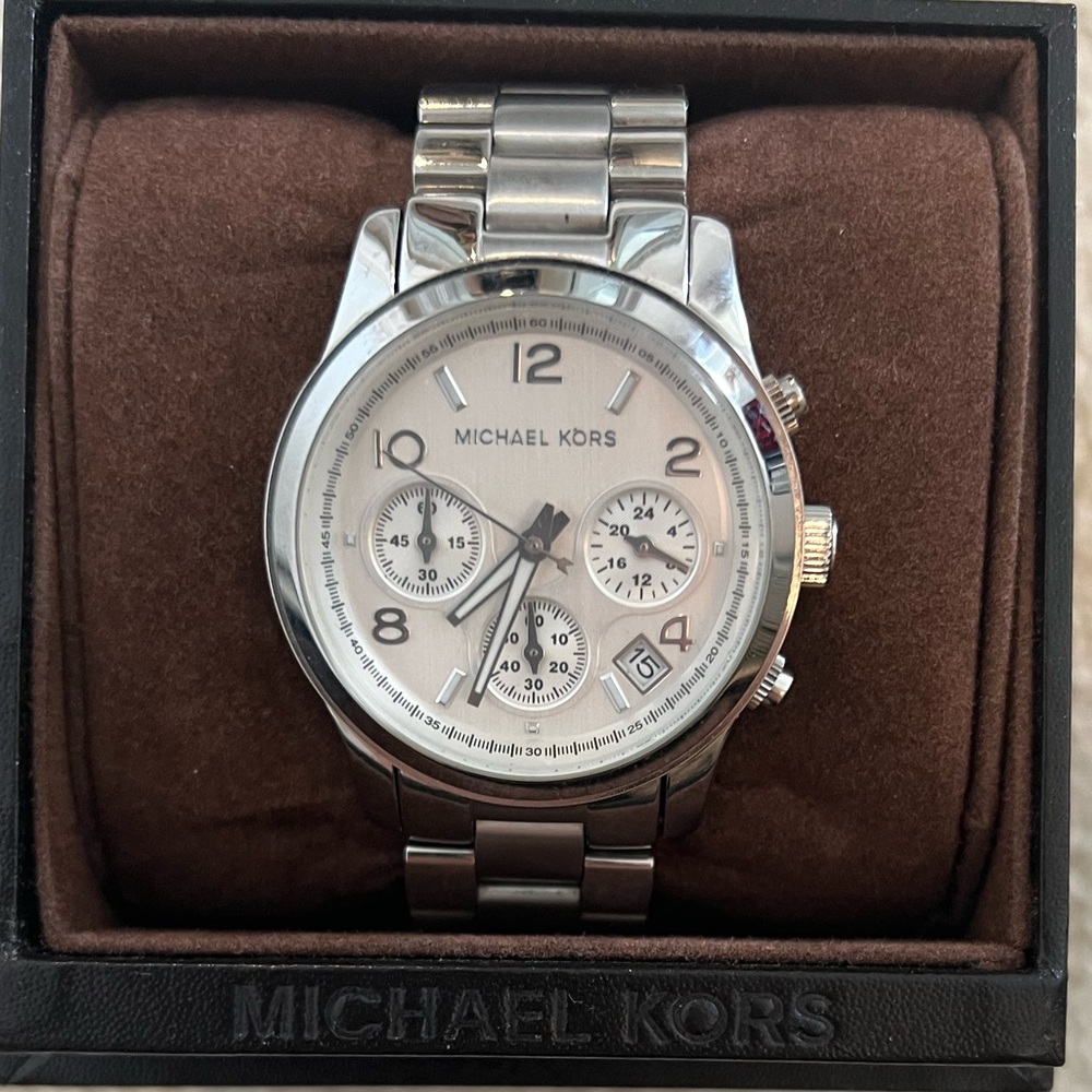 Silver chronograph Michael Kors watch